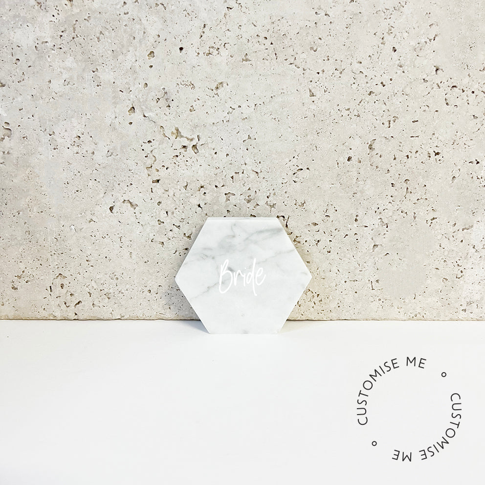 Hexagon : Marble place cards